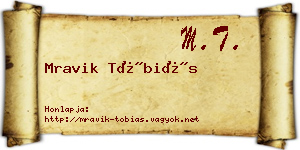 Mravik Tóbiás névjegykártya